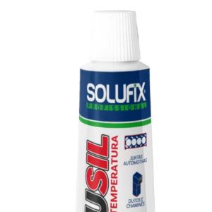 Cola Silicone Alta Temperatura SOLUSIL Cinza 50g Vedação Calor