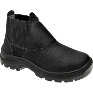 Botina de Segurança Nº44 Vulcaflex Bico PVC, Couro Preto C.A 43377