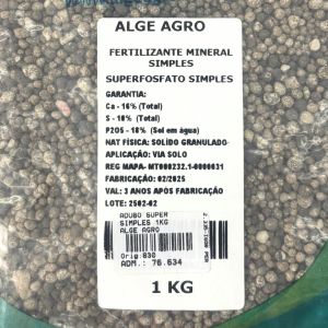 Fertilizante Mineral Alge Agro Fosfato Simples 04.14.08 1kg Granulado