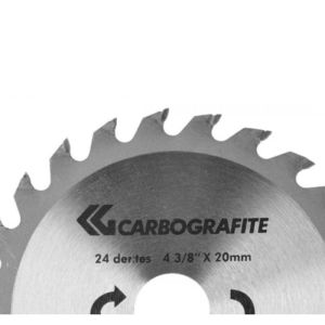 Disco de Serra Circular 4.3/8 Pol. com 24 Dentes Carbografite - 12477212