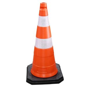 Cone de Sinalização Obra Tipo II 3,2kg Base Borracha