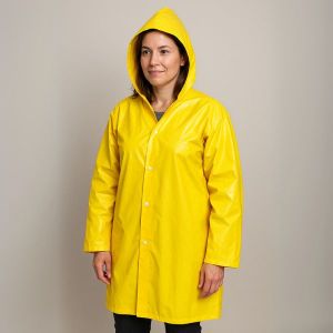 Capa de Chuva  Forrada Com Capuz Amarela Tamanho G