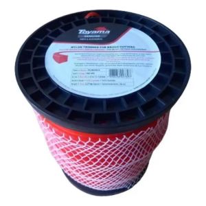 Linha de Nylon Quadrado 3mm Vermelho 255m para Roçadeira