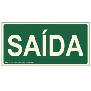 Placa Saída Fotoluminescente Sinalize 30x15cm