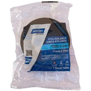 Fita Isolante Preta Norton 19mm x 20m PVC Antichama 600V