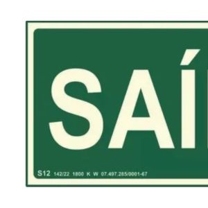 Placa Saída Fotoluminescente Sinalize 30x15cm