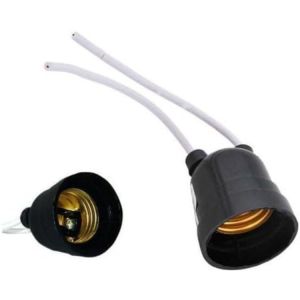 Soquete E27 PVC com Rabicho Preto Bivolt