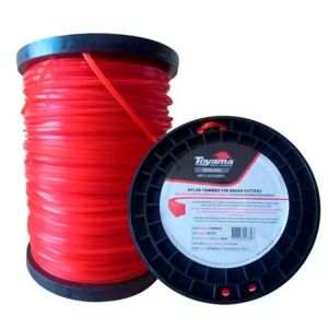 Linha de Nylon Quadrado 3mm Vermelho 255m para Roçadeira